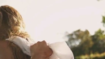 Amateur Petite Blonde Swallows Interracial