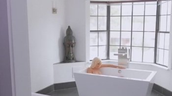 Anal Go Ass Stuffing Black Dildo In Bed Shaved