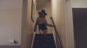 Glam Babes Share A Cock Outside