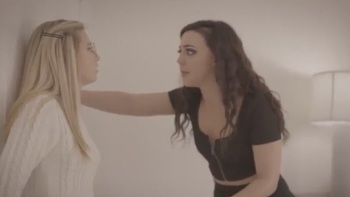 Lia (Darker Hair) And Nadia Start Fooling Around On The Bed