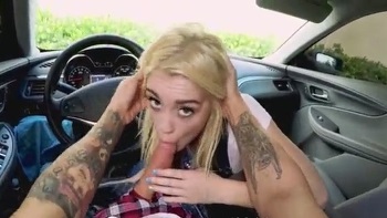 Naughty Blonde Honey Strips And Plays With Her Massive Melons