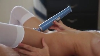 Slut Sticks Two Fingers Deep In Her Tight Cunt And Mourns On Couch