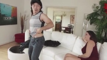 Two Brunettes On A Chaise Longue Enjoy Each Other's Pussies