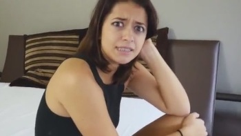 When The Blindfold Comes Off The Bitch Is Shocked Only For A Moment And Then Just Slaps Her Dick-Of-A-Boyfriend And Keeps Fucking His Bro Like It's Ok